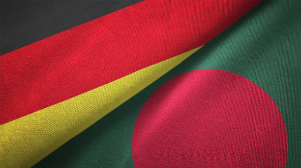 istock Bangladesh and Germany two flags together realations textile cloth fabric texture 1089734650