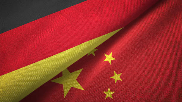istock China and Germany two flags together realations textile cloth fabric texture 1089736338
