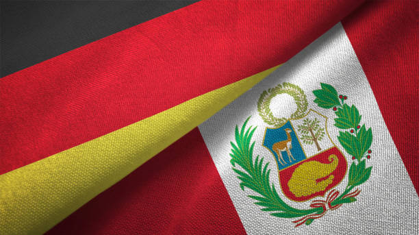 istock Peru and Germany two flags together realations textile cloth fabric texture 1089737196