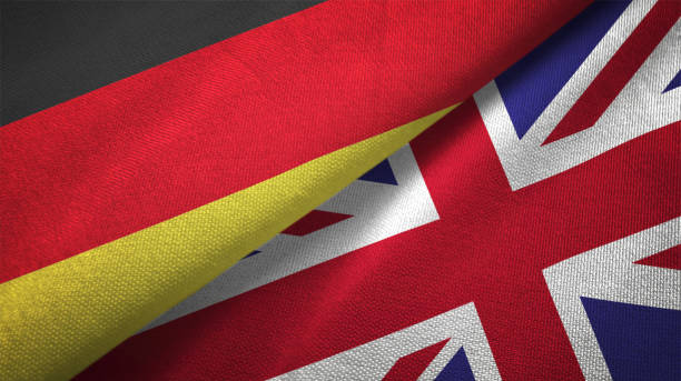 istock United Kingdom and Germany two flags together realations textile cloth fabric texture 1089737678