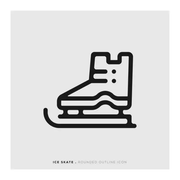 Vector illustration of Ice Skate Rounded Line Icon