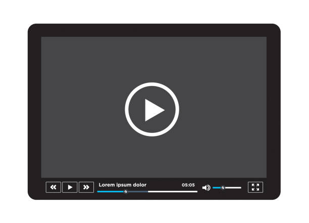 미디어 플레이어 인터페이스입니다. 비디오 온라인 - flash menu stock illustrations
