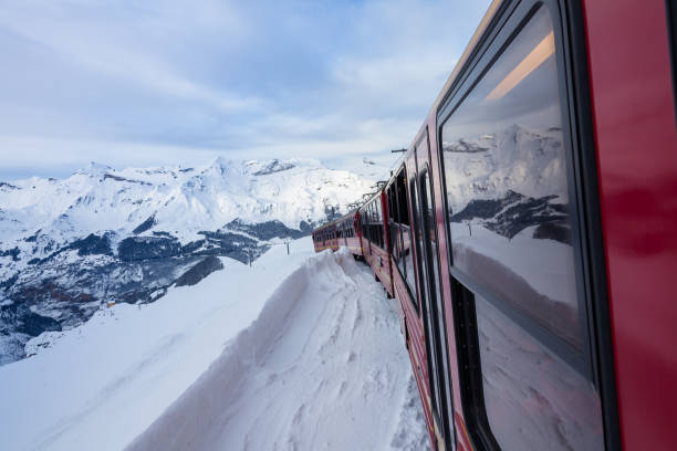 istock Switzerland's Snowy Railway cold Station 1089744762