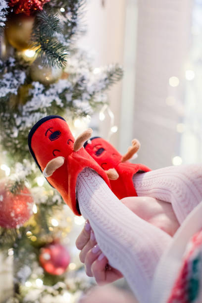 istock cute Christmas baby boots 1089747880
