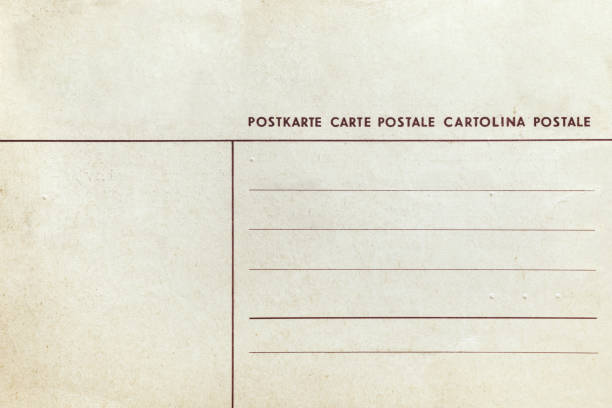 istock Close-up of vintage postcard, backside 1089750450
