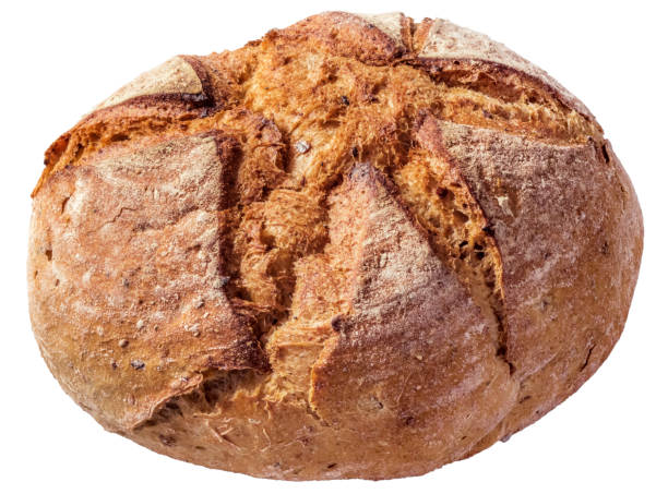 istock Freshly Fireplace Baked Domestic Rustic Whole Grain Brown Bread Loaf Isolated On White Background 1089750556