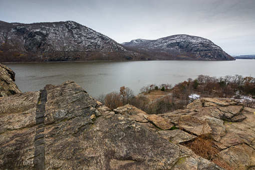 View from top of a cliff at Little Stony Point Park in Cold Spring, New York State.
