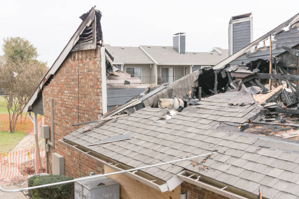 istock Damaged apartment building after burned by fire in Texas, USA 1089752982
