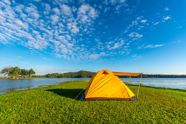 istock Camping tents on the mountain. 1089755394