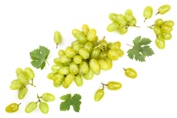 istock green grapes isolated on the white background with copy space for your text. Top view. Flat lay pattern 1089764640