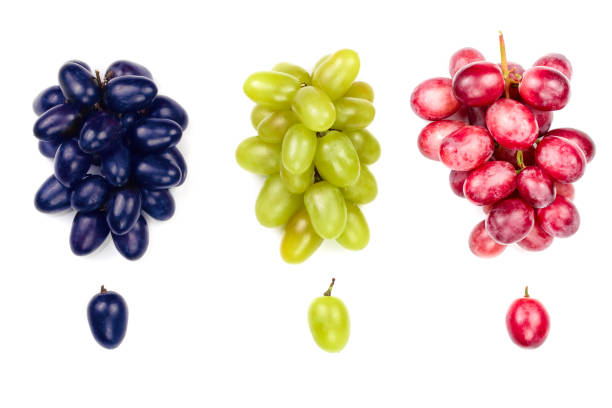 istock green pink and blue grapes isolated on the white background 1089764670