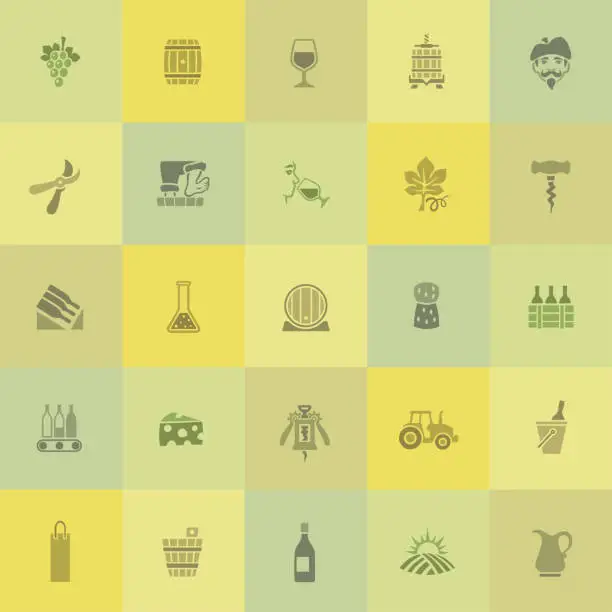 Vector illustration of Winery Icons