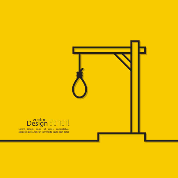 ÐÐµÑÐ°ÑÑ Rope with a loop concept of the death penalty by hanging. Noose with hangmans knot. Vector illustration. hangmans noose stock illustrations
