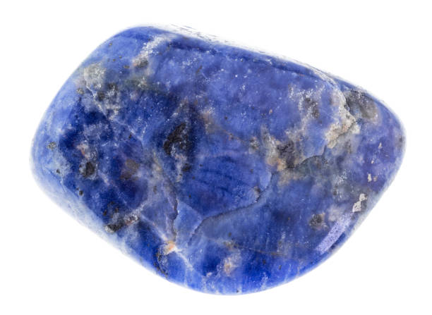 istock polished blue Sodalite gemstone on white 1089781224