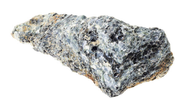 istock rough biotite nepheline syenite rock on white 1089781934