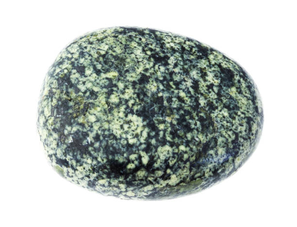 istock polished green Serpentine gemstone on white 1089782090