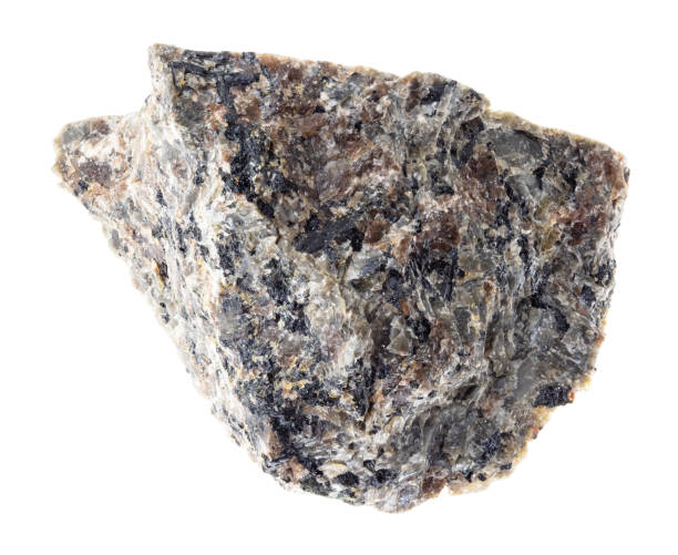 istock rough spreusteined Urtite rock on white 1089783858