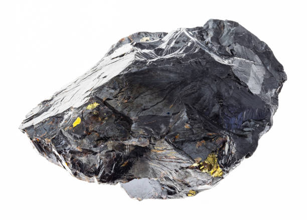 sphalerite grezza (miscela di zinco) pietra su bianco - zinco foto e immagini stock