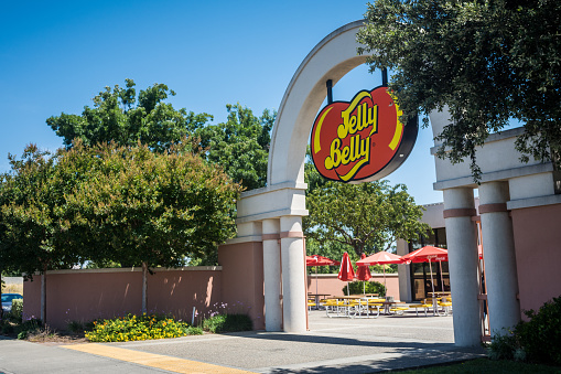 Fairfield, California - May 30, 2018: The Jelly Belly Factory welcomes visitors to tour the facility to see how its jelly beans are made.