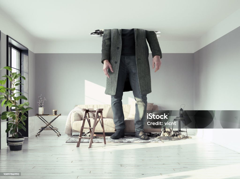 der Mann, die Decke brechen - Lizenzfrei Groß Stock-Foto der Mann, die Decke brechen - Lizenzfrei Groß Stock-Foto