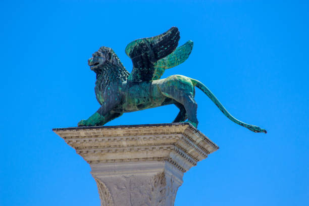 istock Winged Lion statue, symbol of Venice. 1089787722