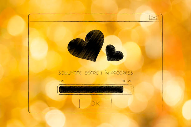 istock Soulmate search in progress pop-up message with loveheart icon 1089793488