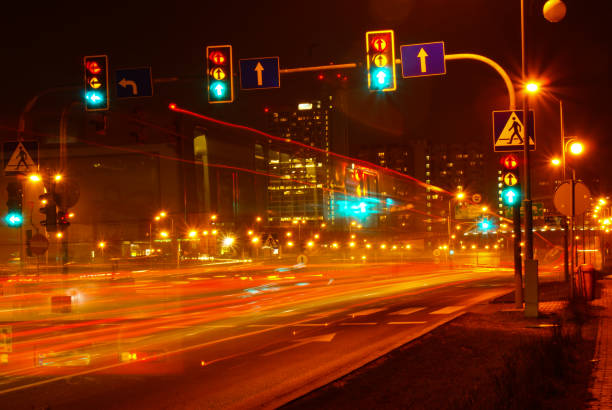 istock Night traffic in Katowice. Poland 1089793540