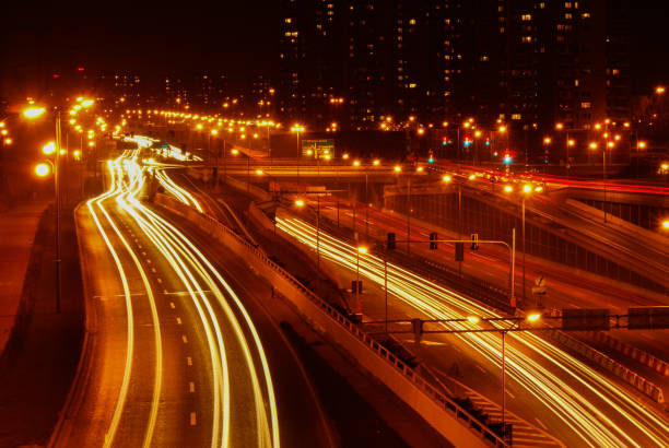 istock Night traffic in Katowice. Poland 1089793562