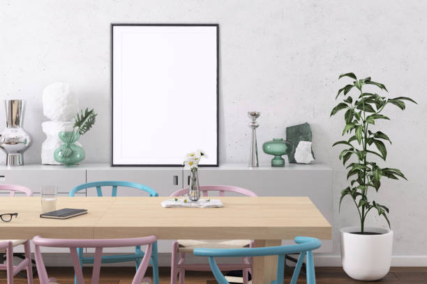 istock Modern Nordic style apartment interior with picture frame template 1089795604
