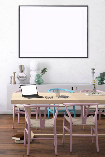 istock Modern Nordic style apartment interior with picture frame template 1089795606