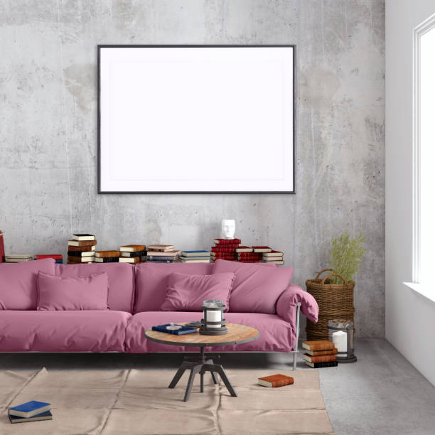 istock Modern Nordic style apartment with picture frame template 1089795620