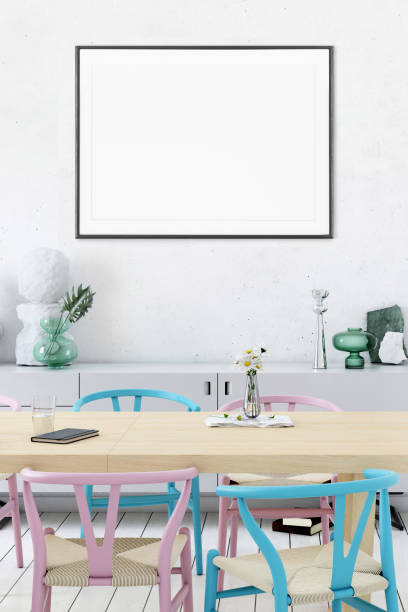 istock Modern Nordic style apartment interior with picture frame template 1089795624