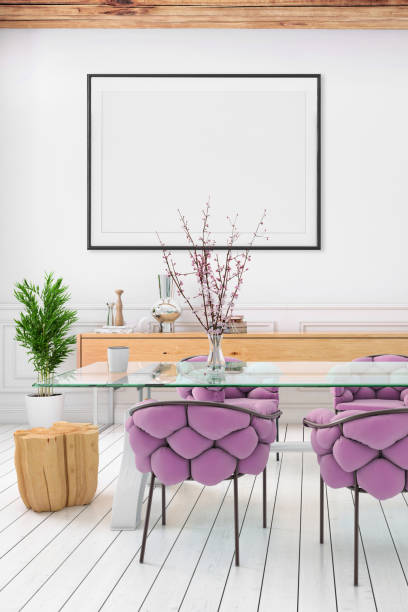 istock Nordic style apartment dining room with picture frame template 1089795632