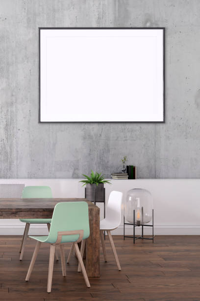 istock Modern Nordic style apartment interior with picture frame template 1089795662