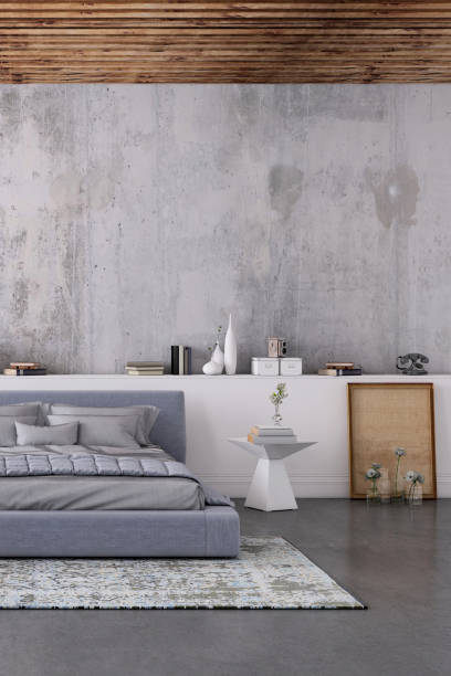 istock Modern bedroom interior with blank wall for copy space 1089795990
