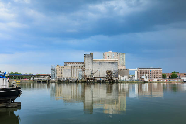 exterior of Rotterdam's Maassilo, a former grain silo and nowadays an event location; Rotterdam, Netherlands