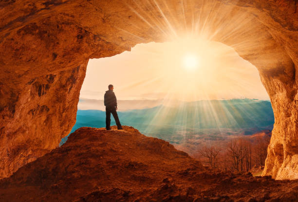 istock A man in mainsails and caves, sunset 1089800612