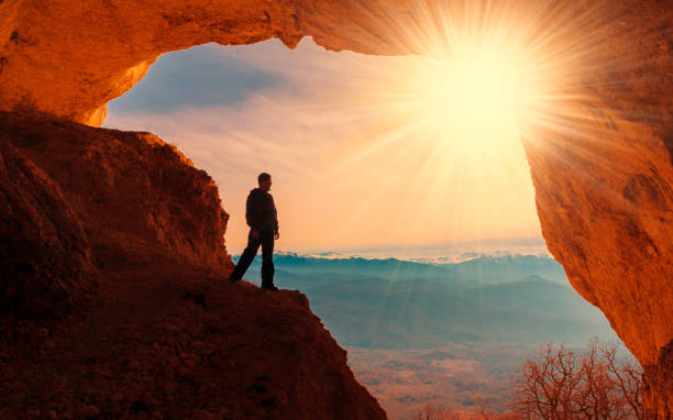 istock A man in mainsails and caves, sunset 1089800698