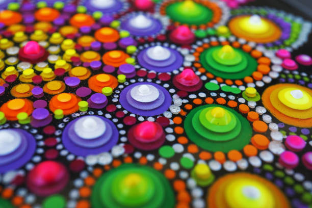 istock Part of Beautiful dot mandala with 3 D effect 1089804888