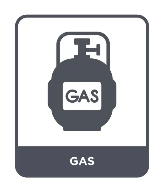 Vector illustration of gas icon vector on white background, gas trendy filled icons from Camping collection