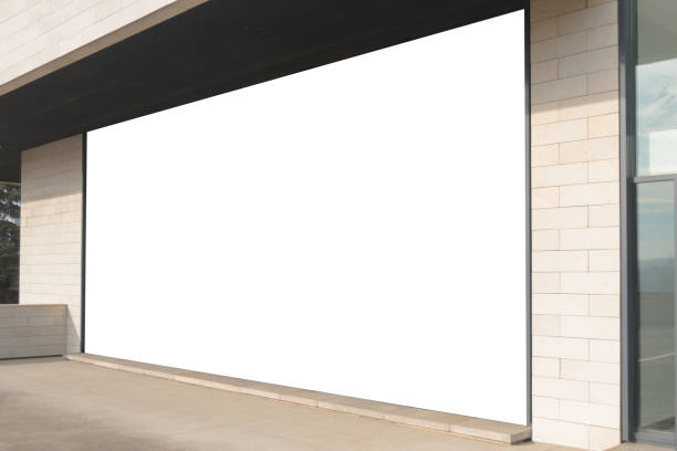 istock Mock up. Billboard banner, store showcase window, signage mock up display on the wall 1089808352