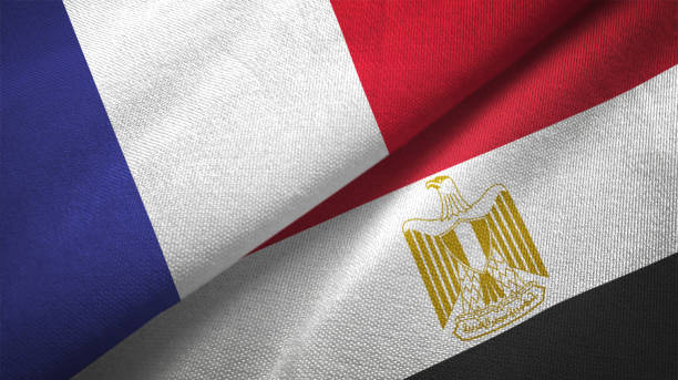 istock Egypt and France two flags together realations textile cloth fabric texture 1089812372