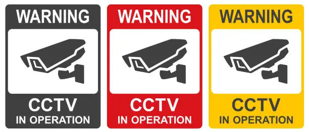 Vector illustration of Set of Closed Circuit Television Signs. CCTV vector illustration.