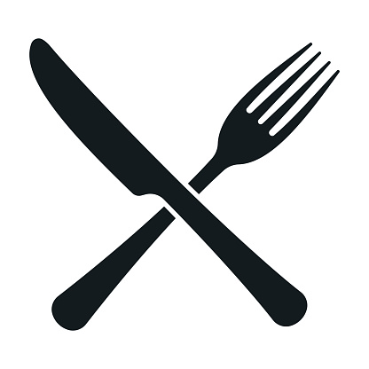 Fork and knife. Restaurant sign. Vector illustration