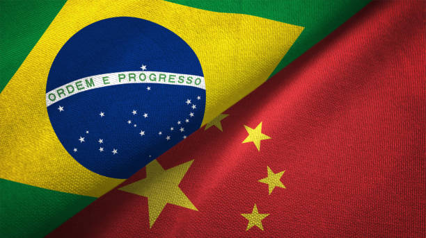 istock China and Brazil two flags together realations textile cloth fabric texture 1089822966