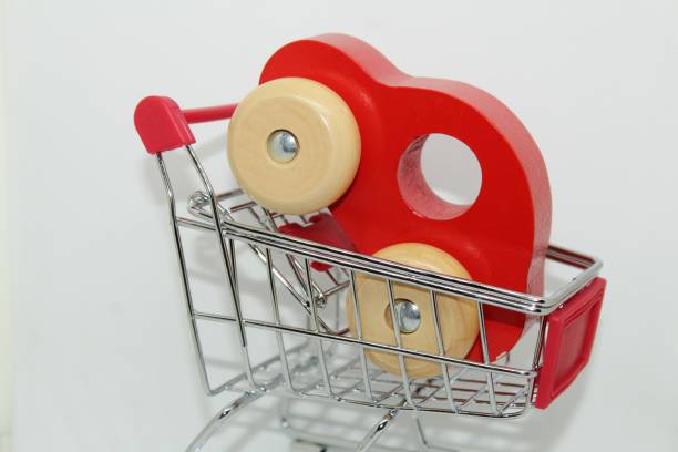 istock Shopping cart and car in it. 1089840568