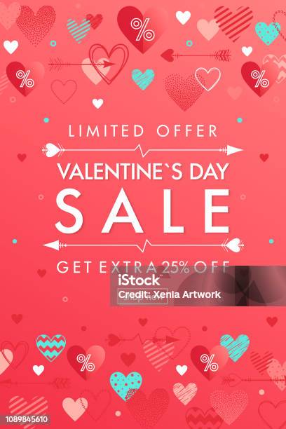 Valentines Day Special Offer Banner Stock Illustration - Download Image Now - Valentine's Day - Holiday, Sale, Poster