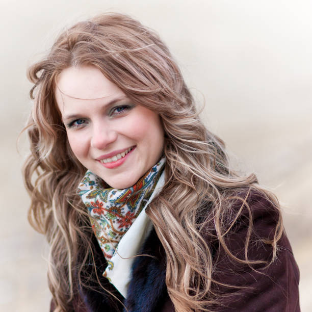 istock Winter coat, neckerchief, close up 1089846032