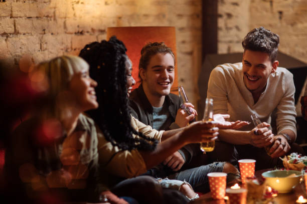 istock Two couple having a good time at party 1089853186