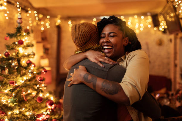 Couple hugging stock photo